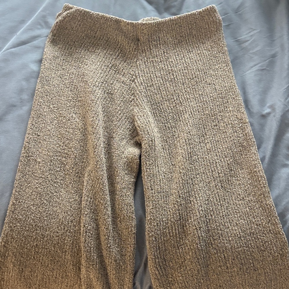 Zara Taupe Knit Wide-Leg Pants and Top set (both in size M)